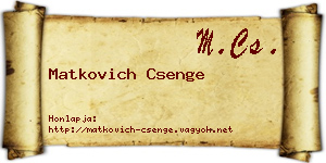 Matkovich Csenge névjegykártya